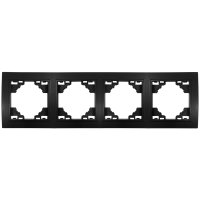 Rahmen 4-Fach Steckdosen Schalter Unterputz 298x82x8mm horizontal Schwarz Matt Rahmen 4-Fach Steckdosen Schalter Unterputz 298x82x8mm horizontal Schwarz Matt