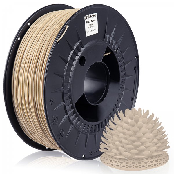 Midori® 3D PLA Filament 1,75mm 1kg Spule Beige RAL1014