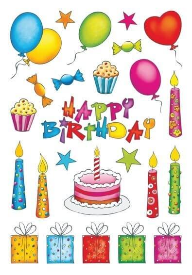 HERMA 3363 10x Sticker DECOR Geburtstag beglimmert