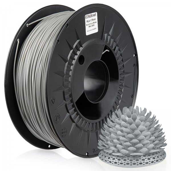 Midori® 3D PLA Filament 1,75mm 1kg Spule Aluminium Weiß RAL9006