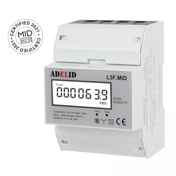 Wechselstromzähler DIN Hutschiene Stromzähler digital LCD 3-Phasen S0 Interface 10(100)A