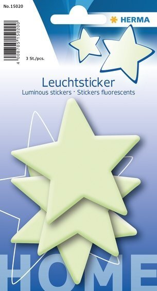 HERMA 15020 5x Leuchtsticker Sterne