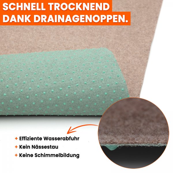Rasenteppich Kunstrasen Beige Drainage-Noppen Outdoor Balkon