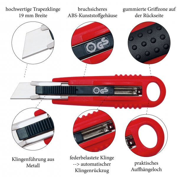WEDO Cutter de sécurité, rouge 78 864 bei günstig kaufen