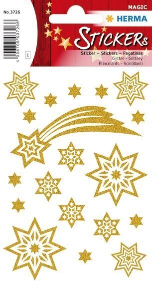 HERMA 3726 10x Sticker MAGIC Sterne + Schweif glittery