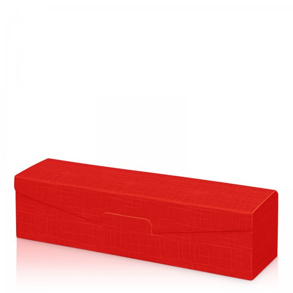 Präsentkarton für 1 Flasche 380x95x90 mm strukturgeprägt Rot