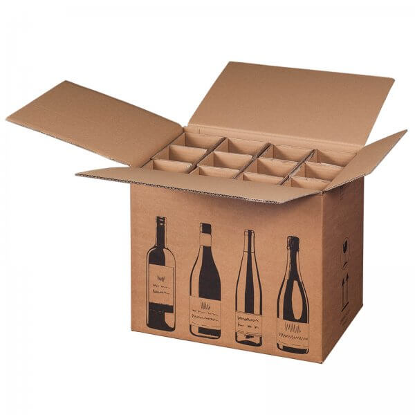 Flaschenkarton für 12 Flaschen mit PTZ-Zulassung (DHL/UPS), 420 x 305 x 368 mm