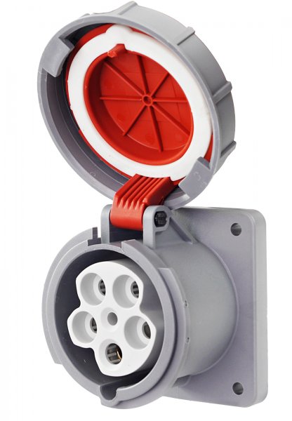 CEE-Einbausteckdose Anbaudose IP67 63A 5-polig 3P-N-E-P 415V Schraubanschluss