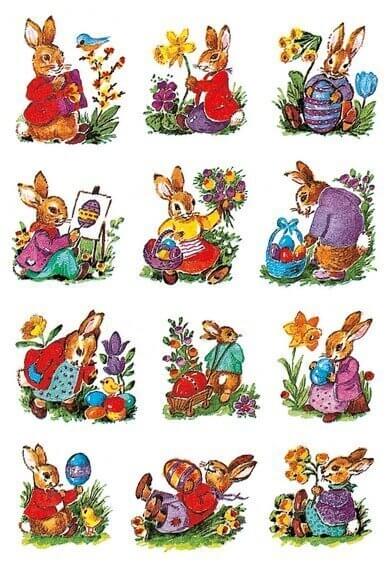 HERMA 3876 10x Sticker DECOR Hasen nostalgisch