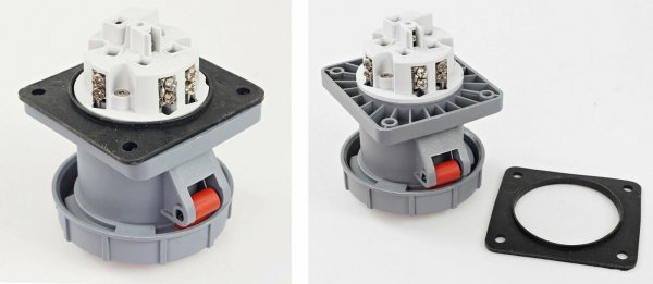 CEE-Einbausteckdose Anbaudose IP67 63A 5-polig 3P-N-E-P 415V Schraubanschluss