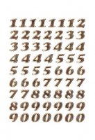 HERMA 4193 Zahlen 8 mm 0-9 Prismaticfolie gold glitzernd 10 Bl.