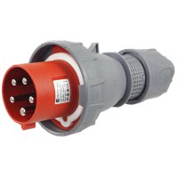 CEE-Stecker IP67 63A 5-polig 3P+N+E+P 415V Rot CEE-Stecker IP67 63A 5-polig 3P+N+E+P 415V Rot