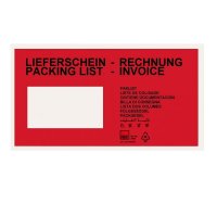 Rote Lieferscheintaschen DIN Lang (bedruckt)