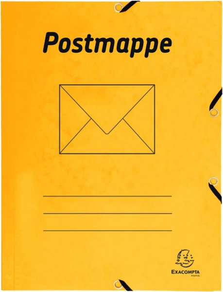 Postmappe DIN A4 aus Colorspan-Karton mit Gummizügen Gelb