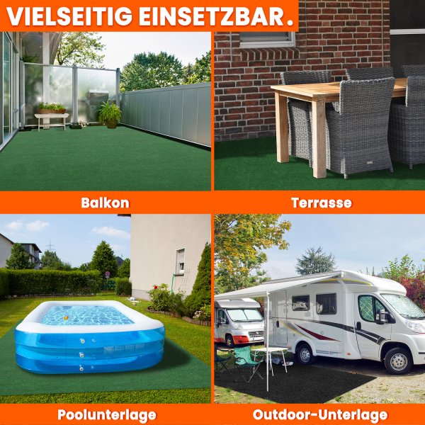 Rasenteppich Kunstrasen Beige Drainage-Noppen Outdoor Balkon