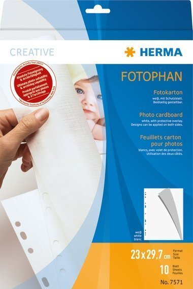 HERMA 7571 Fotokarton 230x297 mm weiß 10 Blatt