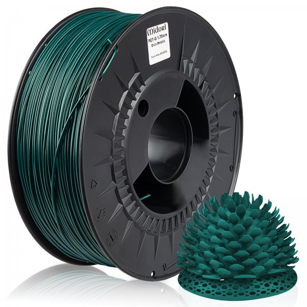 Midori® 3D PETG Filament 1,75mm 1kg Spule Grün Metallic