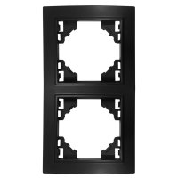 Rahmen 2-Fach für Steckdosen Schalter Unterputz 153x82x8mm vertikal Schwarz Matt Rahmen 2-Fach für Steckdosen Schalter Unterputz 153x82x8mm vertikal Schwarz Matt