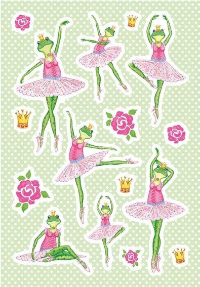 HERMA 3091 10x Sticker MAGIC Frosch Ballerina Folie beglimmert