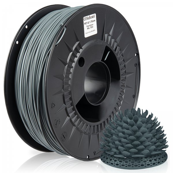 Midori® 3D PETG Filament 1,75mm 1kg Spule Signalgrau RAL7000