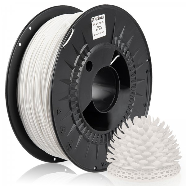 Midori® 3D PLA Filament 1,75mm 1kg Spule Weiß RAL9016