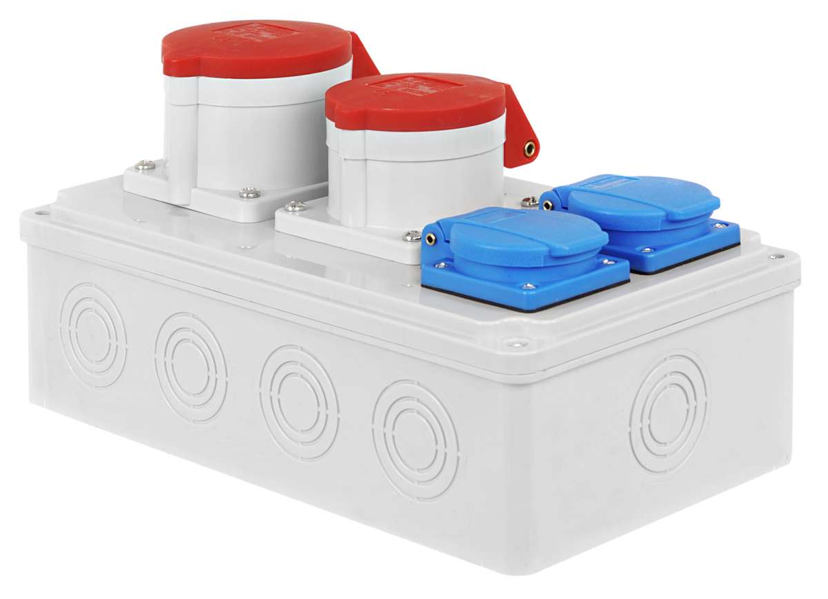 Baustromverteiler/Wandverteiler 1 x 230V/16A & 1 x CEE 32A/400V verdrahtet schaltbar Baustromverteiler/Wandverteiler 1 x 230V/16A & 1 x CEE 32A/400V verdrahtet schaltbar