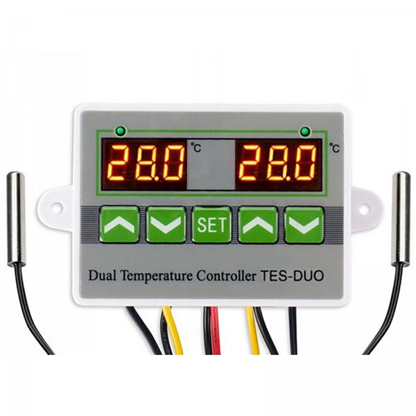 Temperaturregler digital LCD Dual zwei Relaisausgänge Thermostatregler 230V