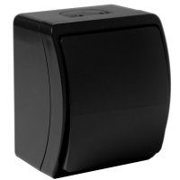 Schalter 1-Fach Universalschalter Feuchtraum Aufputz IP44 10A 250V Schwarz Schalter 1-Fach Universalschalter Feuchtraum Aufputz IP44 10A 250V Schwarz