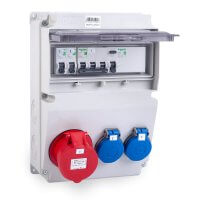 MIDORI® Baustromverteiler Stromverteiler 16A / 5P, 2x 230V verdrahtet
