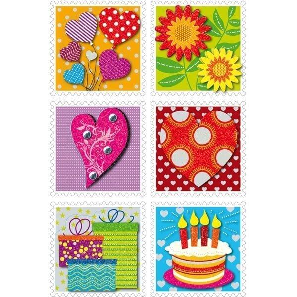 HERMA 3659 10x Sticker MAGIC Briefmarken10x Sticker 3-D Papier