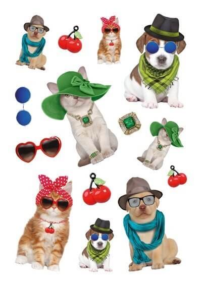 HERMA 3095 10x Sticker MAGIC Behütete Tiere Transparente Folie
