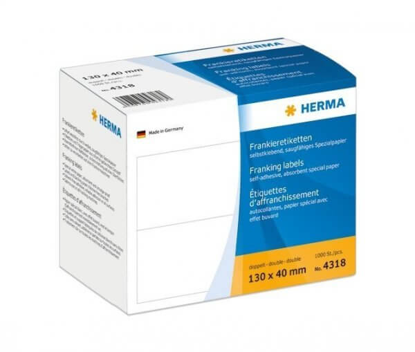 HERMA 4318 Frankieretiketten doppelt 130x40 mm 1000 Stück