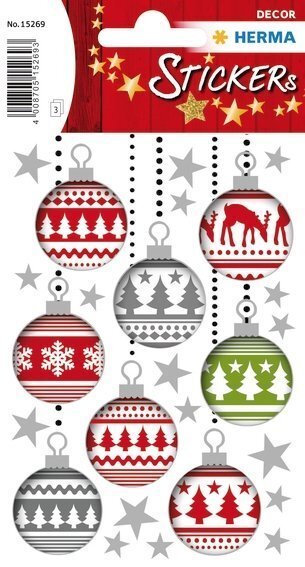 HERMA 15269 10x Sticker DECOR Christbaumkugeln