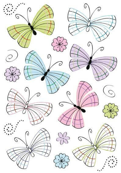 HERMA 3379 10x Sticker DECOR Moderne Schmetterlinge Folie