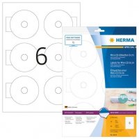HERMA 8619 CD-Etiketten Mini A4 Ø 78 mm weiß Papier matt blickdicht 60 Stück