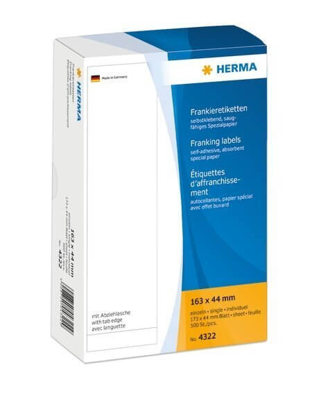 HERMA 4322 Frankieretiketten einzeln mit Abziehlasche 163x44 mm 500 Stück