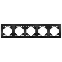 Rahmen 5-Fach Steckdosen Schalter Unterputz 298x82x8mm horizontal Schwarz Matt Rahmen 5-Fach Steckdosen Schalter Unterputz 298x82x8mm horizontal Schwarz Matt